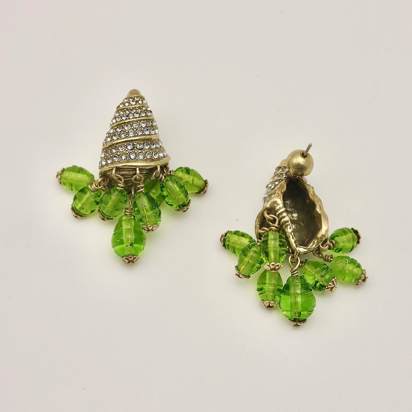 Seashell Conch Vintage Gold Earrings