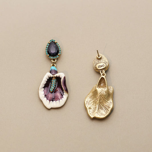 Calla Lily Enamel Earrings