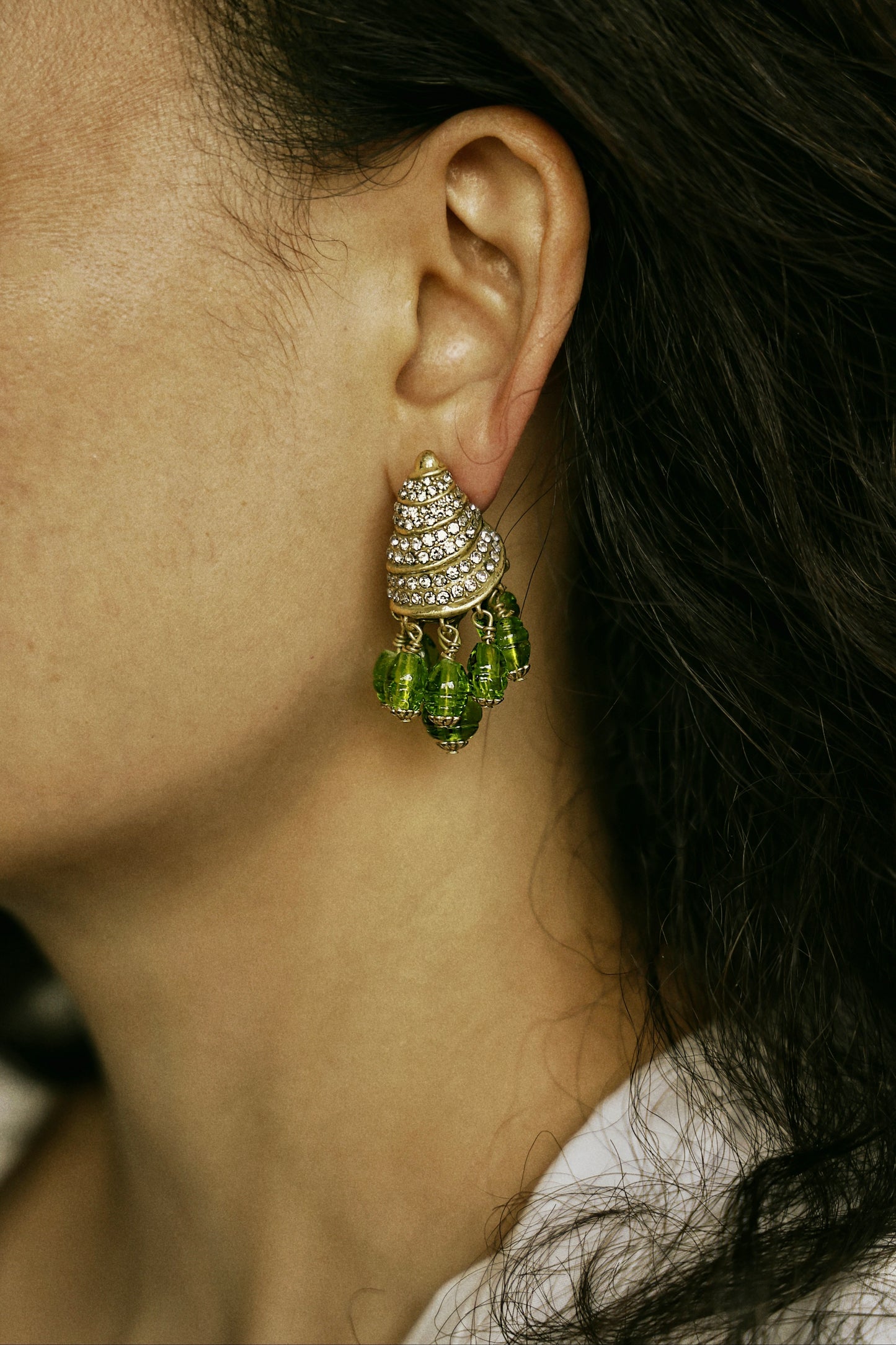 Seashell Conch Vintage Gold Earrings