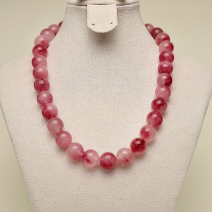 Red Float · Red Floral Agate Necklace