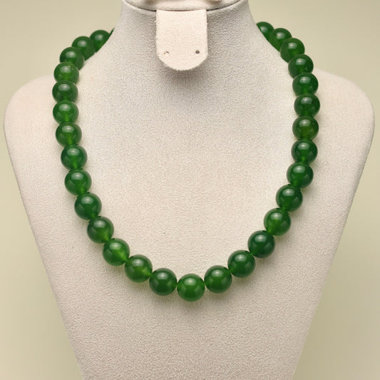 Ink Forest · Deep Green Agate Necklace
