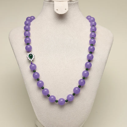 Violet Breeze · Purple & Green Agate Spacer Necklace
