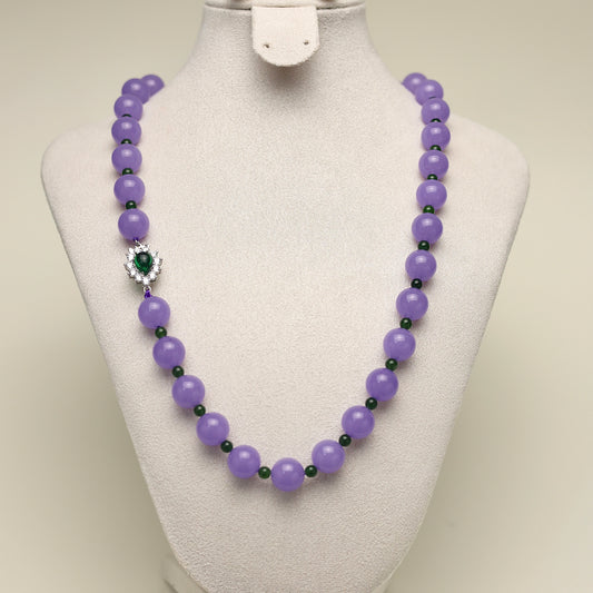 Violet Breeze · Purple & Green Agate Spacer Necklace