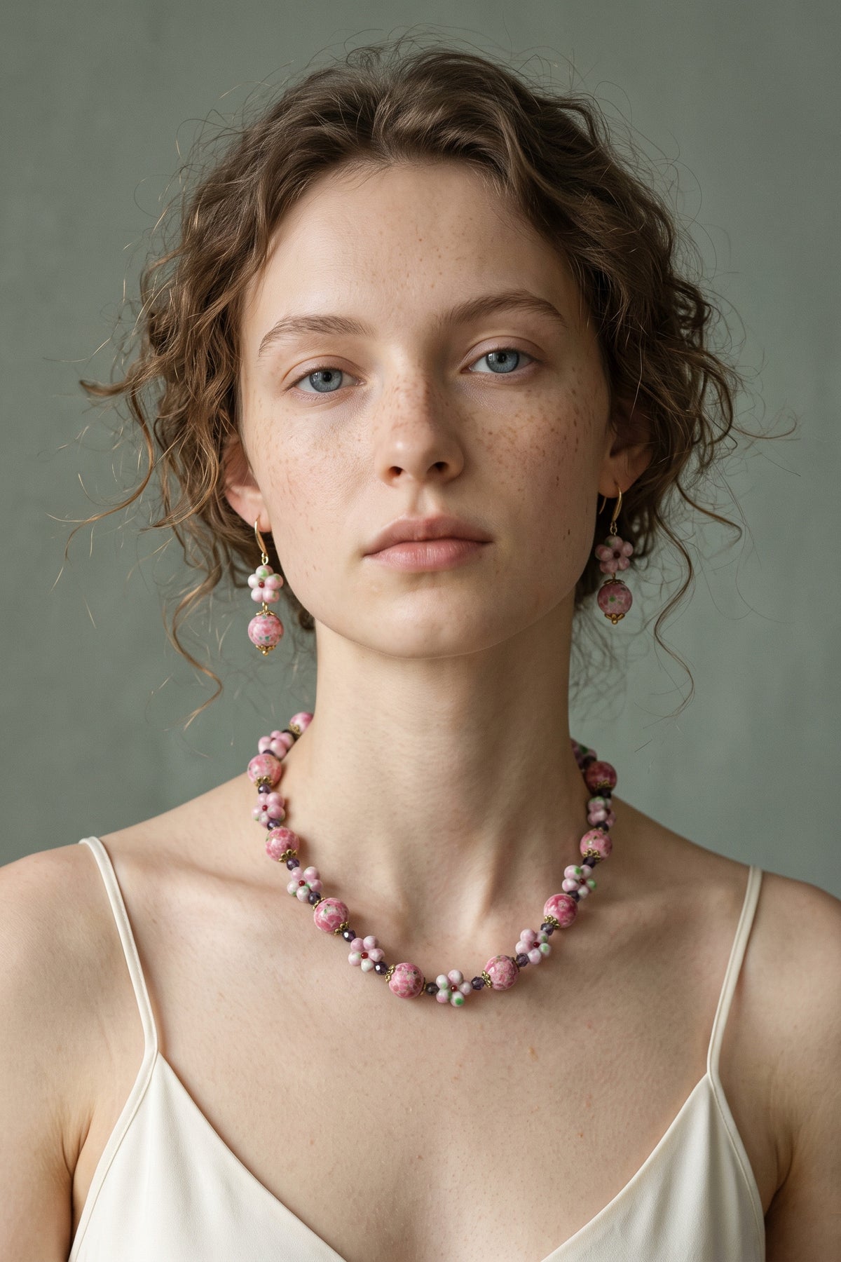 Peach Charm · Pink Glass & Crystal Set