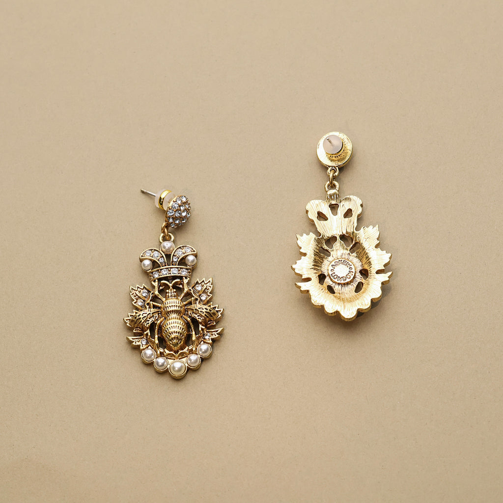Vintage Bee Pearl Earrings