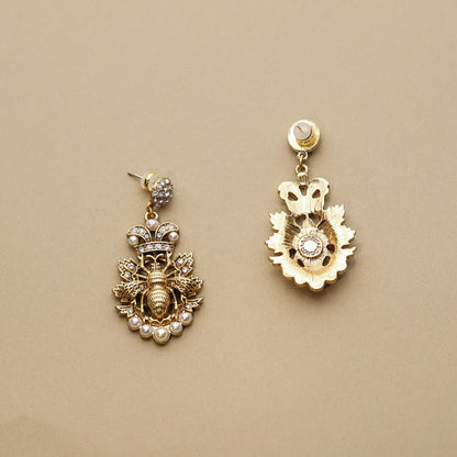Bee & Pearl Vintage Gold Earrings