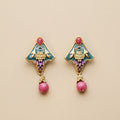 Art Nouveau Enamel Vine Earrings