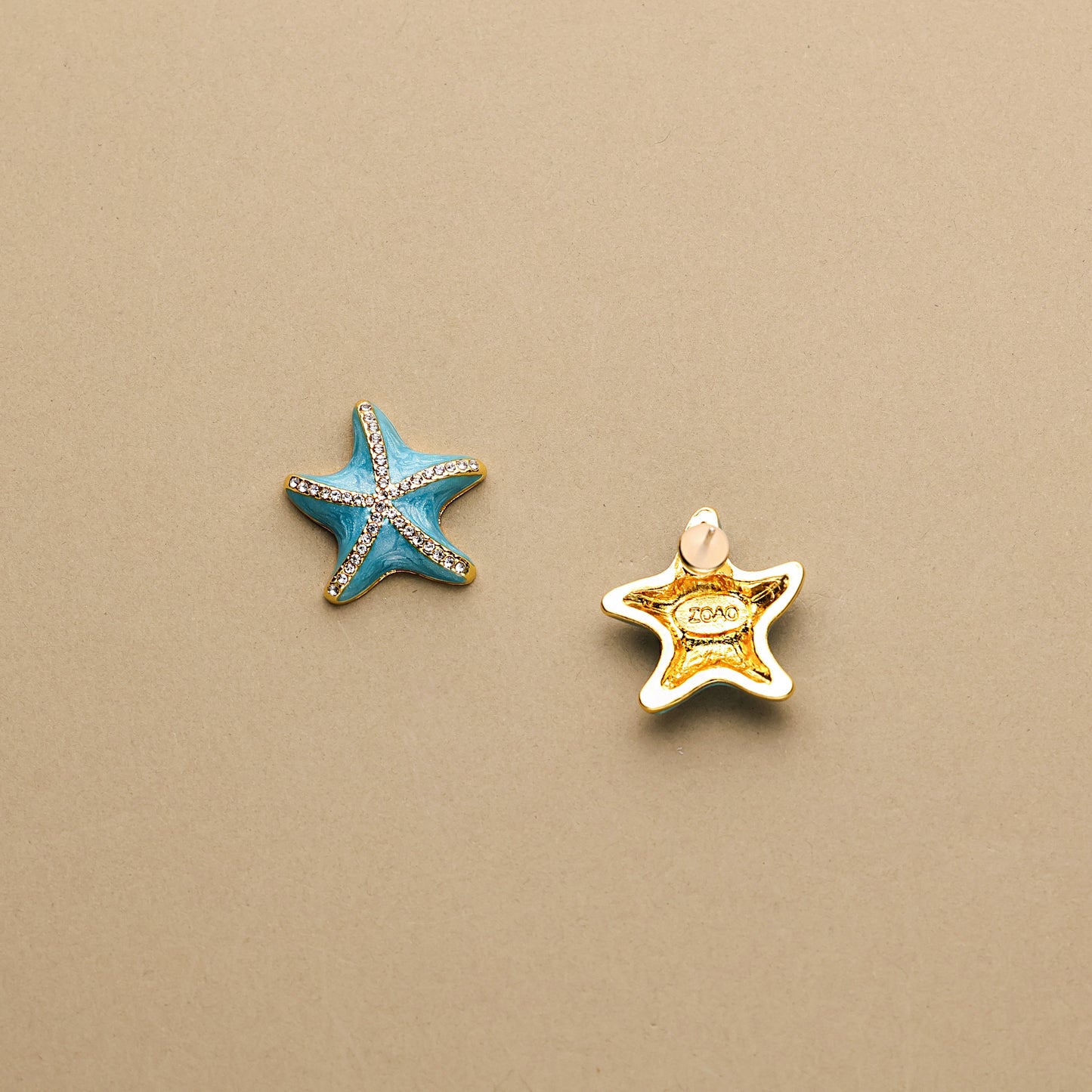Starfish Crystal Enamel Earrings