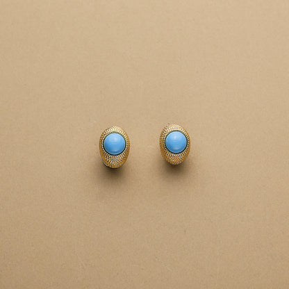 Arc Turquoise Huggie Vintage  Earrings