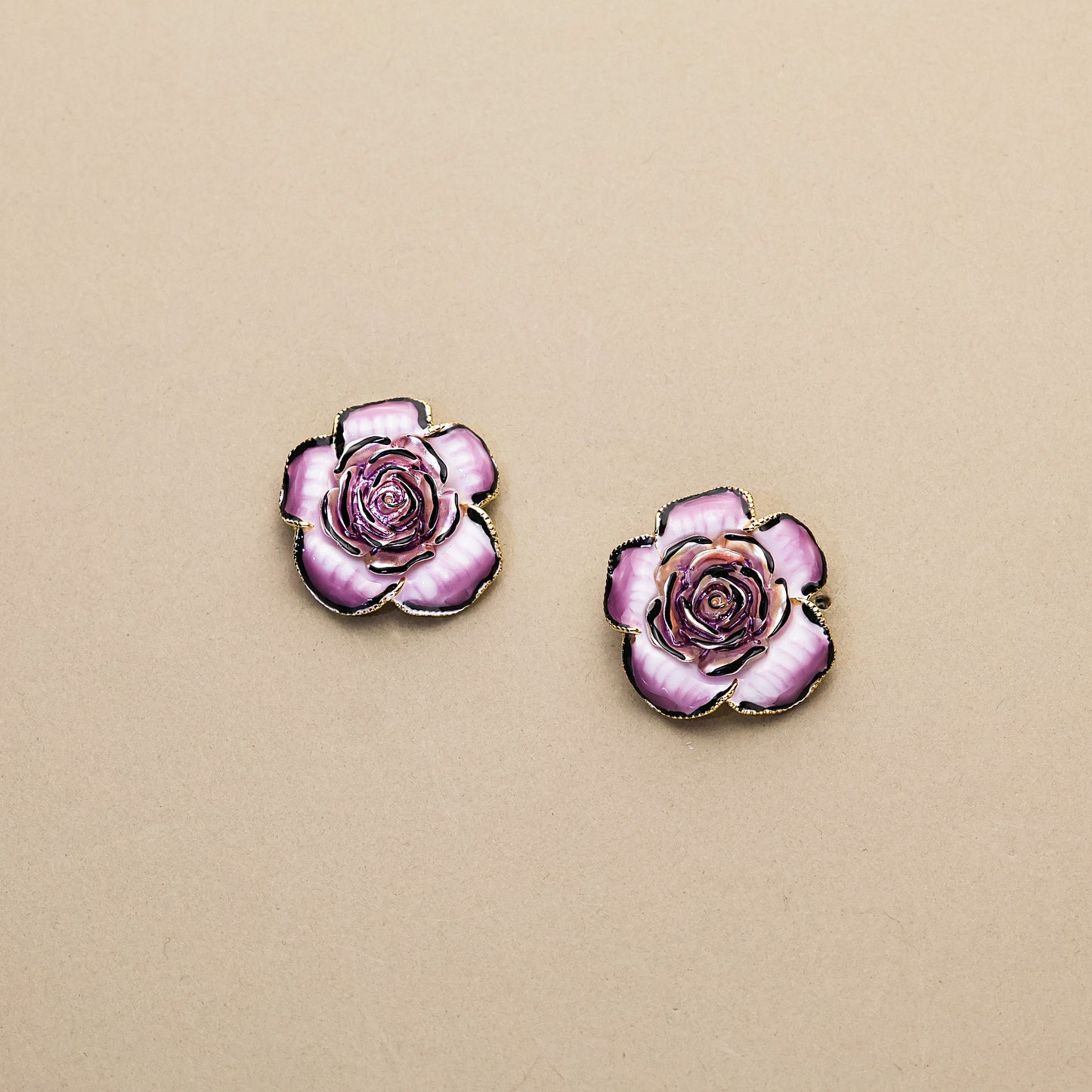 Night Rose · Gradient Enamel Earrings