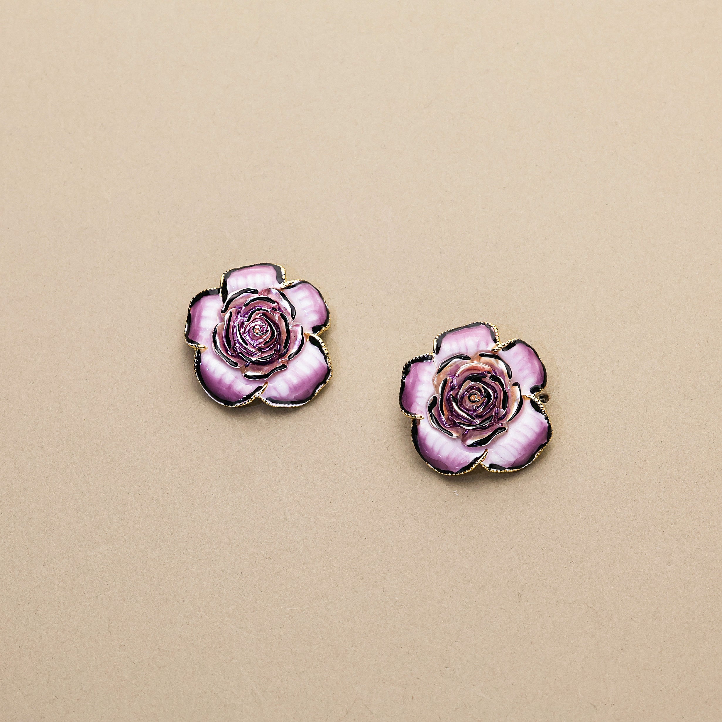 Night Rose · Gradient Enamel Earrings