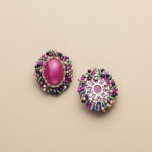 Crystal Wrapped Gem Earrings