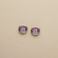 Round Enamel Flower Earrings