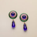 Blue Feather · Peacock Drop Earrings