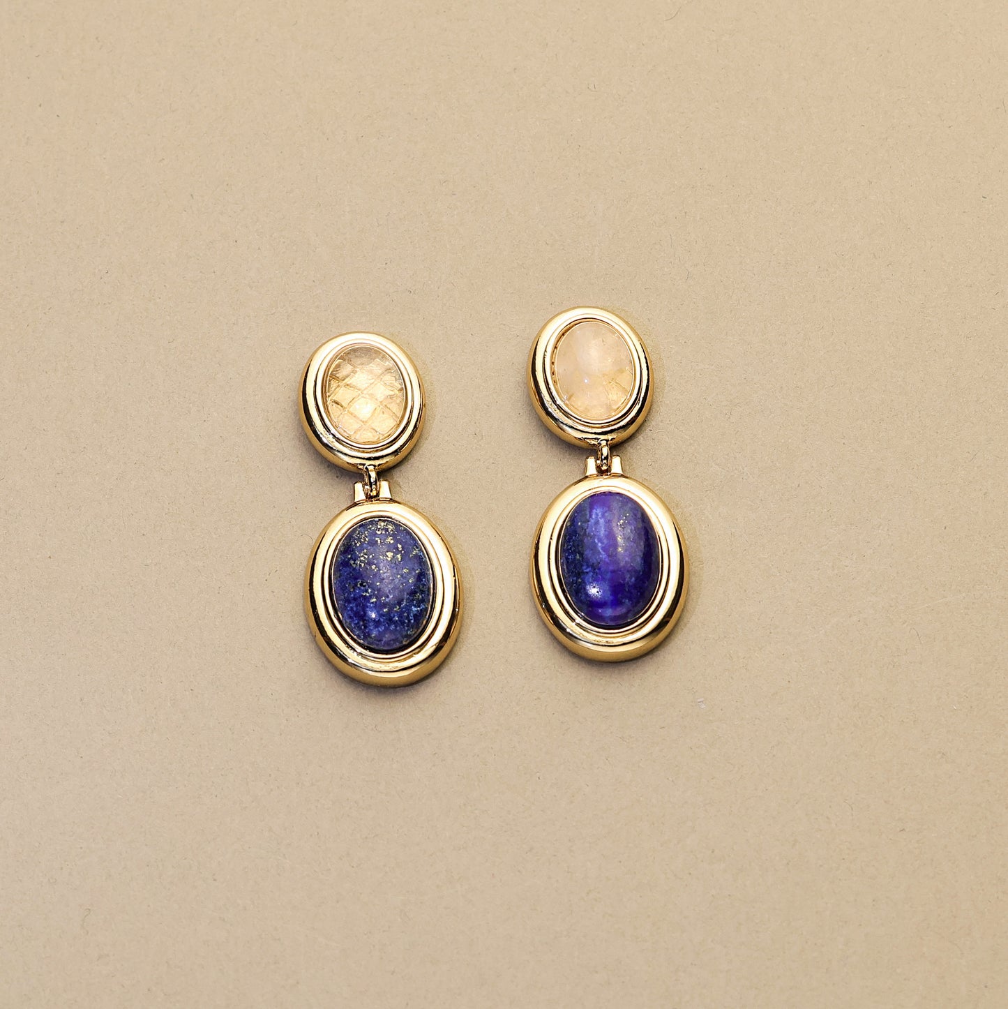 Crystal & Lapis Lazuli Earrings