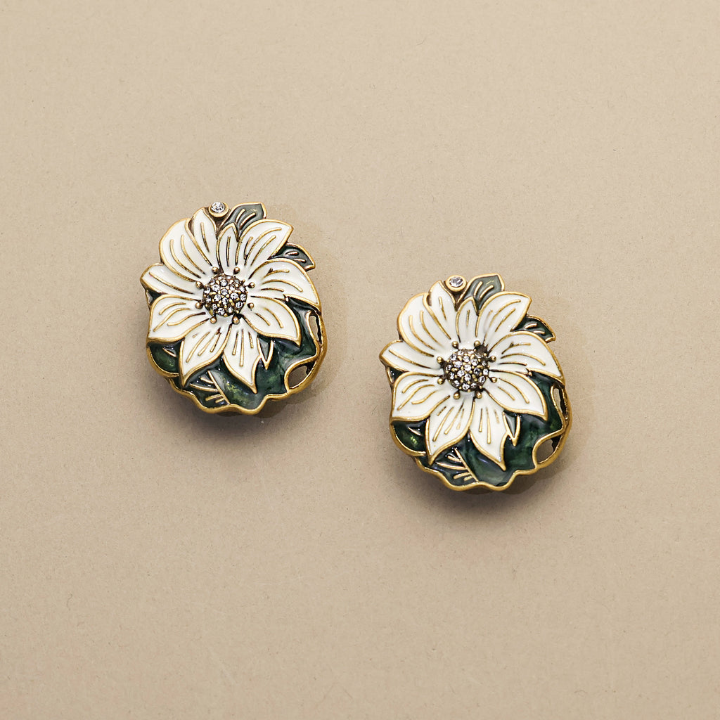 Dark Green Floral · Agate & Enamel Set
