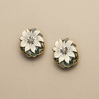 Dark Green Floral · Agate & Enamel Set