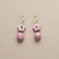 Vintage Pink Glass Peach Blossom Earrings
