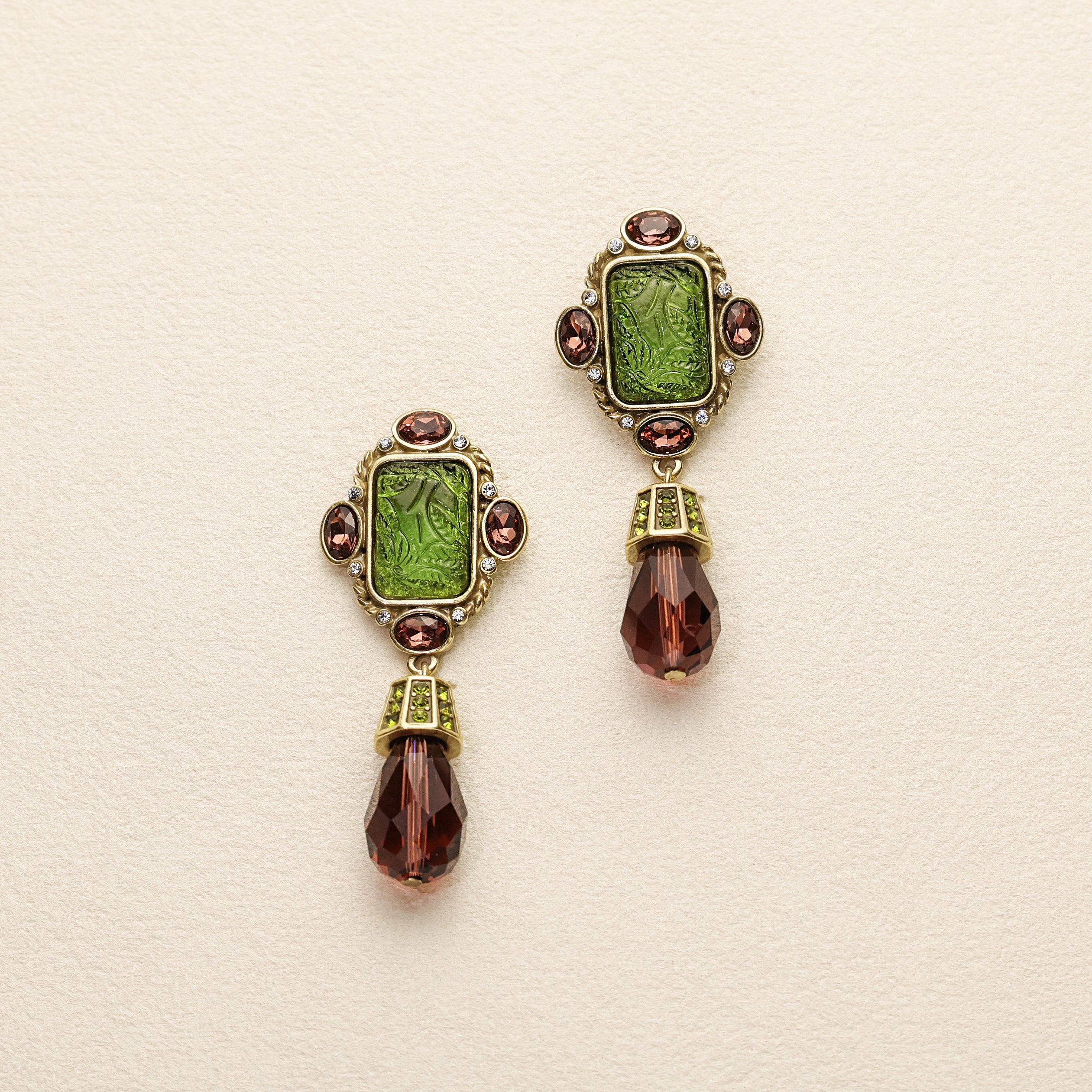Vintage Courtly Glass Earrings