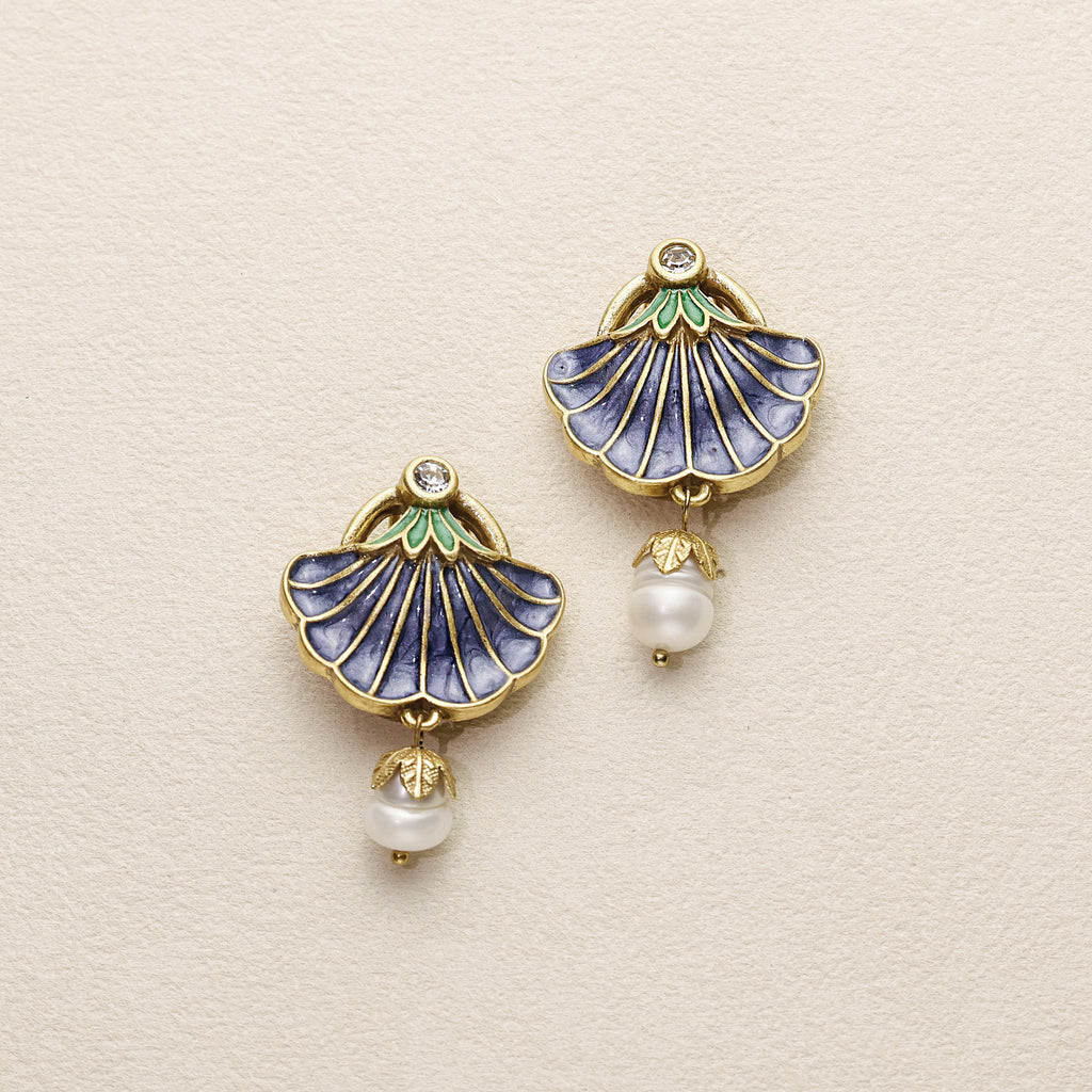 Morning Glory Enamel Earrings