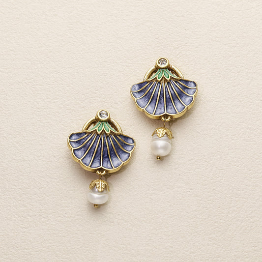 Morning Glory Enamel Earrings