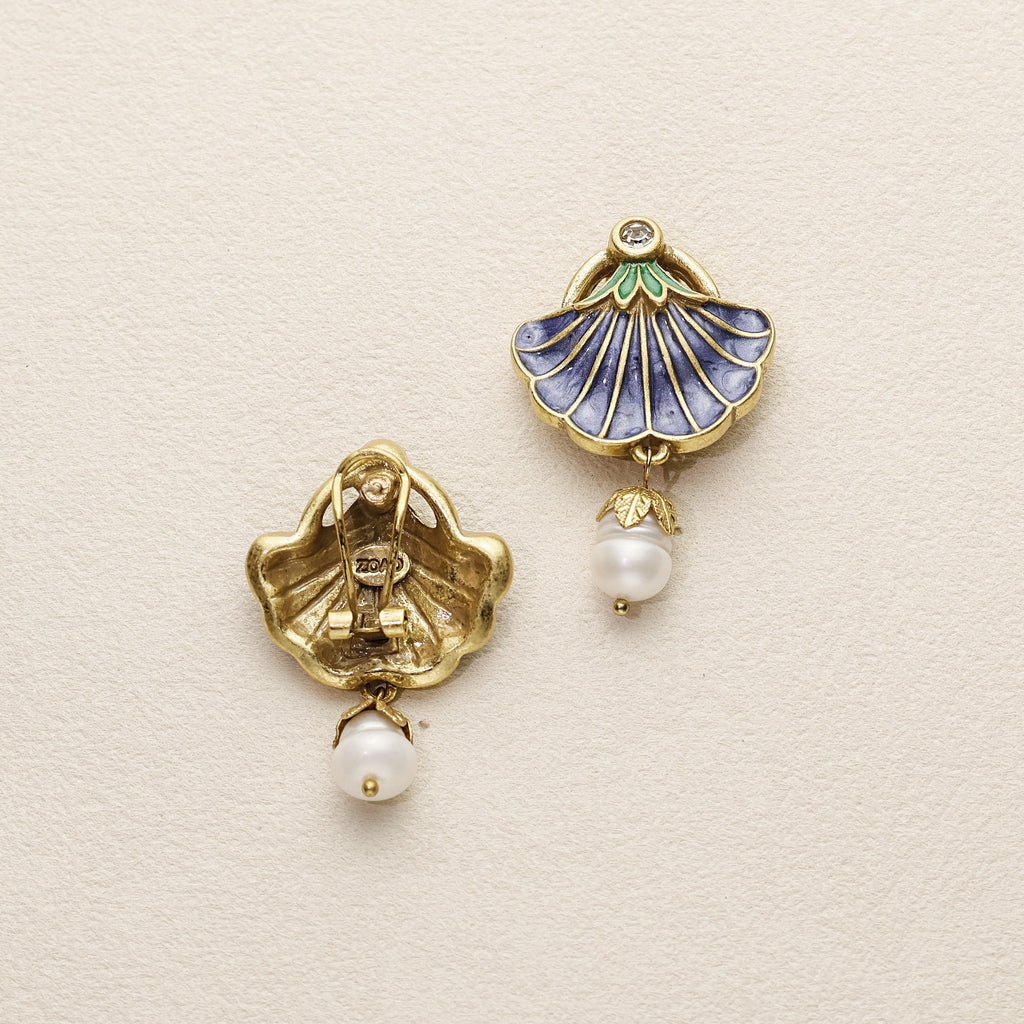 Morning Glory Enamel Earrings