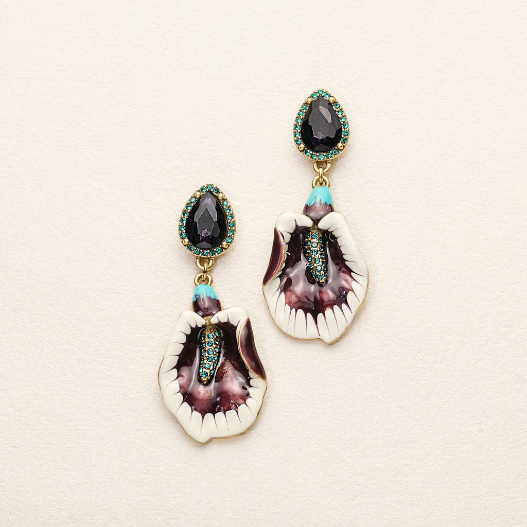 Calla Lily Enamel Earrings