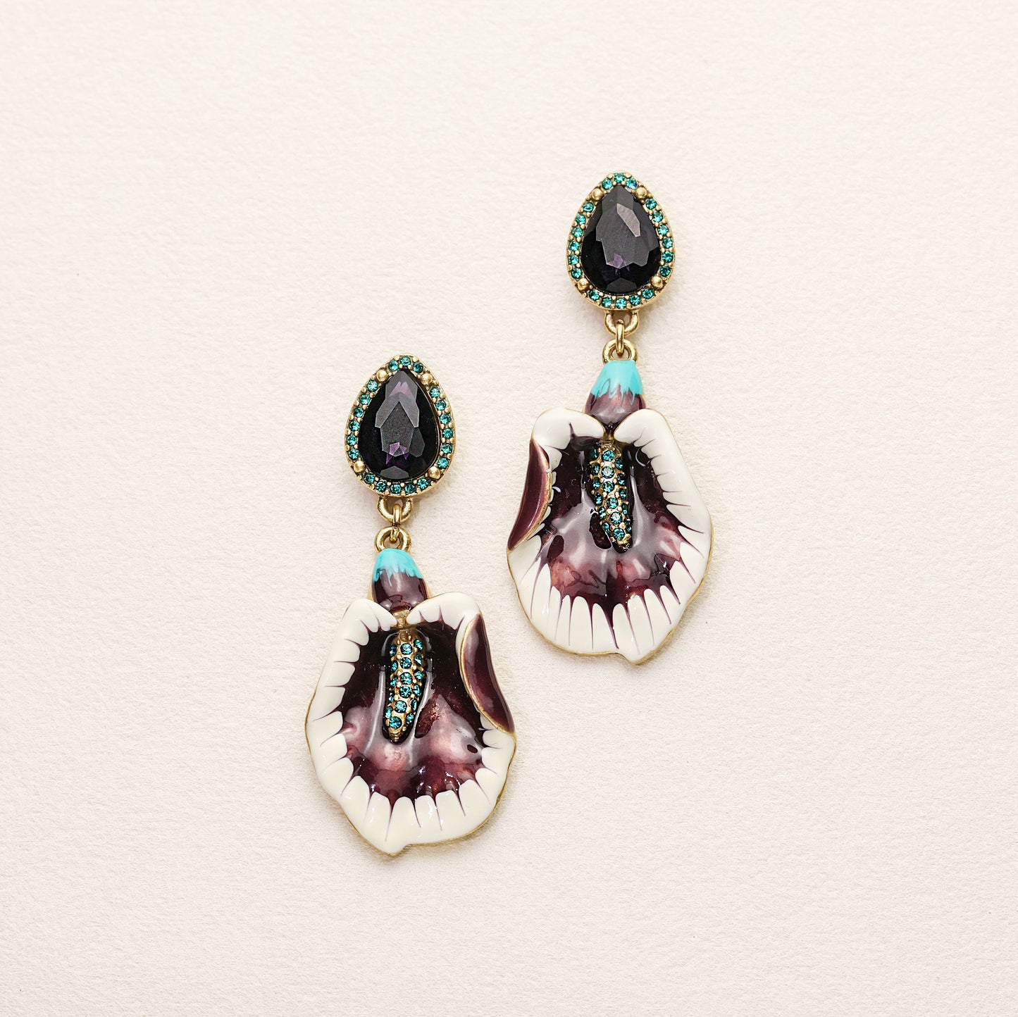 Calla Lily Enamel Earrings