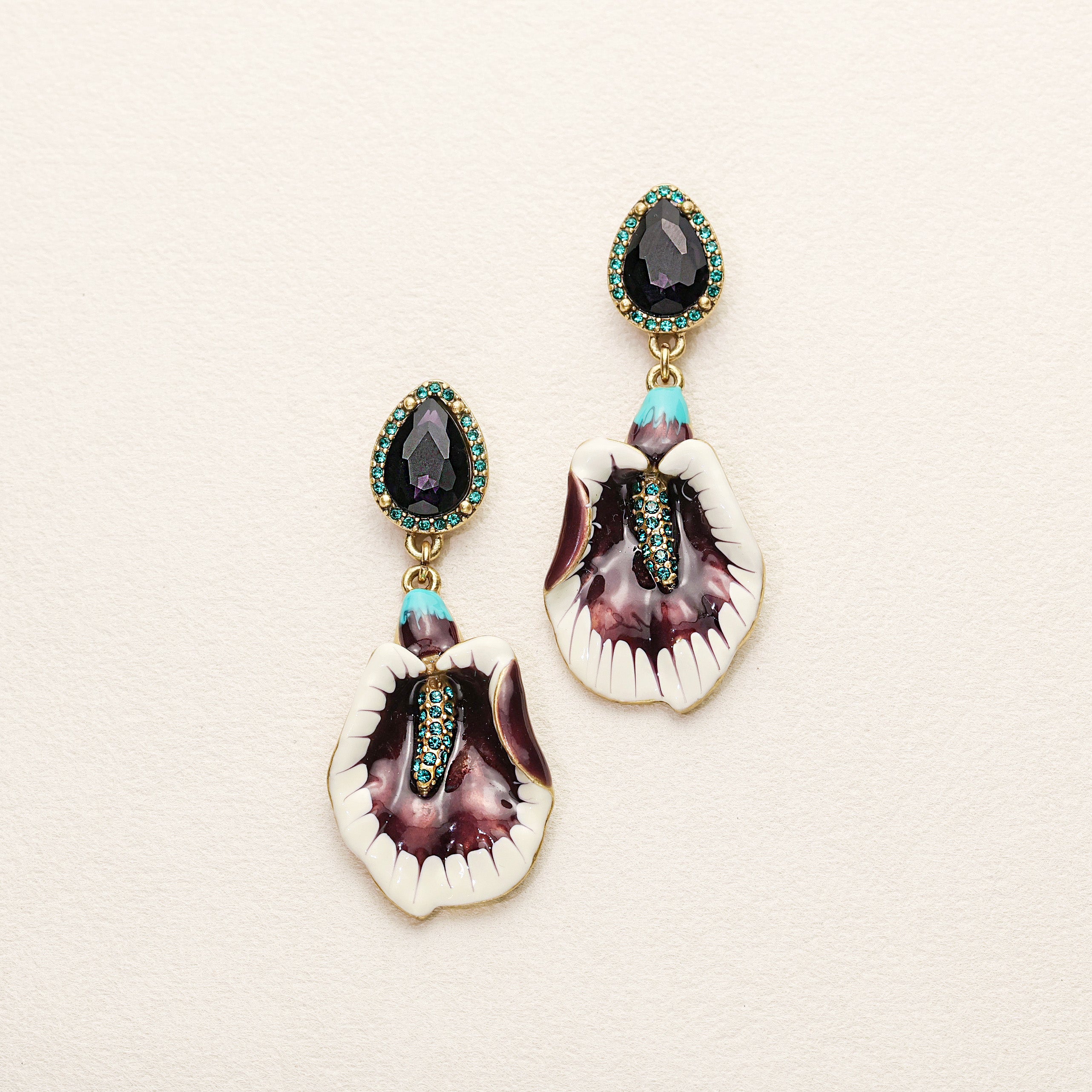 Calla Lily Enamel Earrings