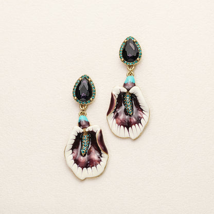 Calla Lily Enamel Earrings