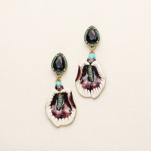 Calla Lily Enamel Earrings