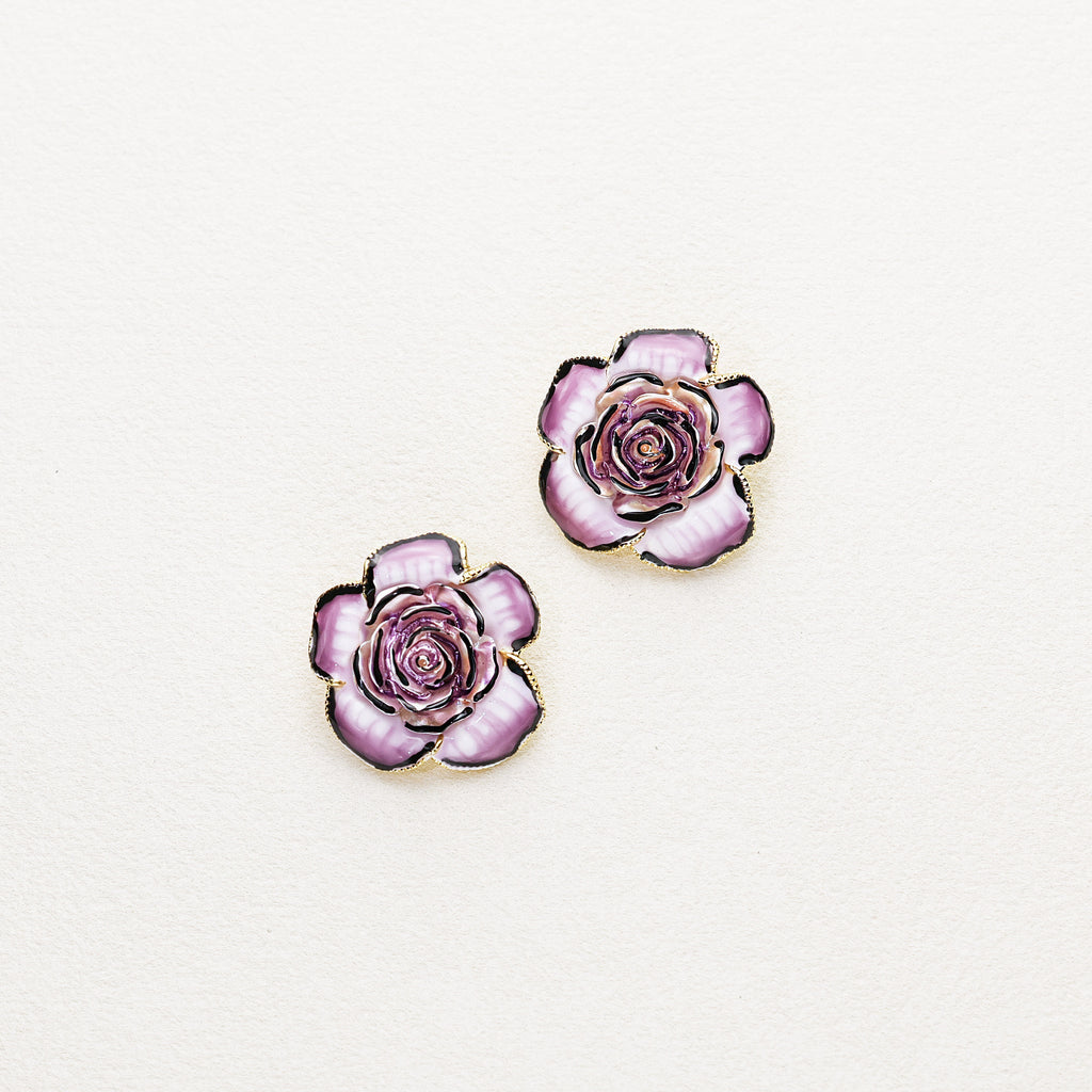 Night Rose · Gradient Enamel Earrings