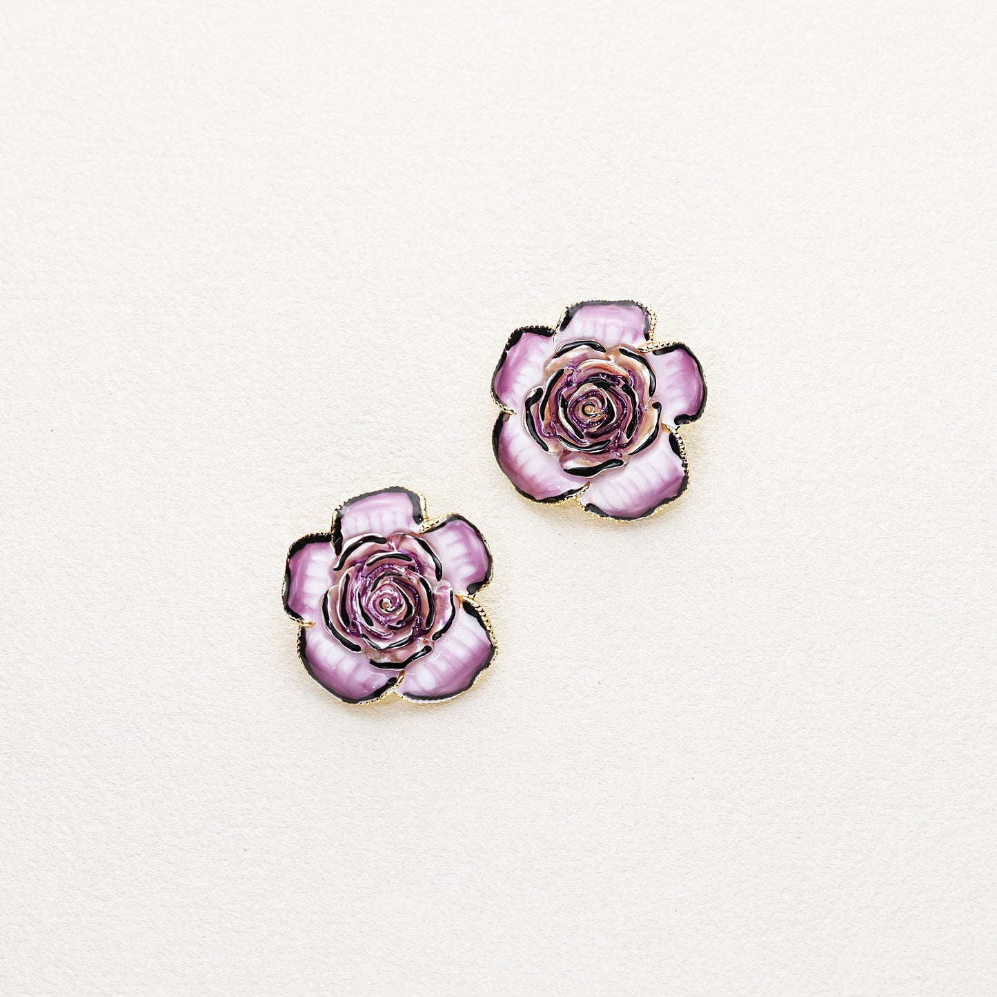 Night Rose · Gradient Enamel Earrings