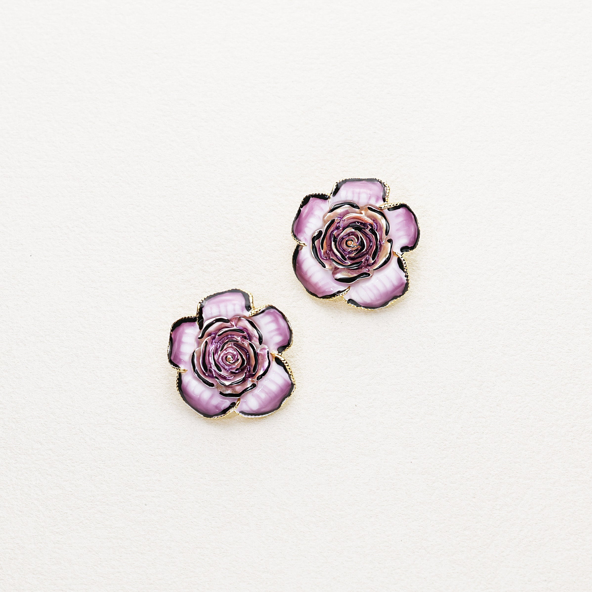 Night Rose · Gradient Enamel Earrings