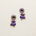 Purple Wing Enamel Earrings