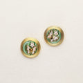 Green Garden · White Butterfly Enamel Earrings