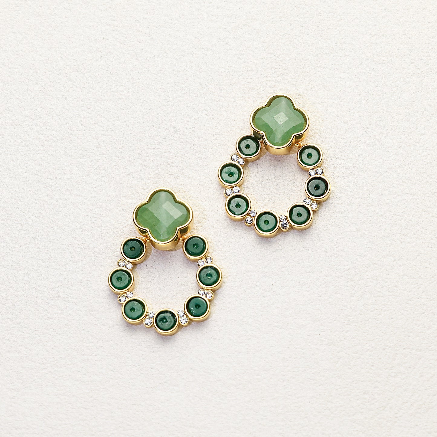 Clover Jade Openwork Earrings