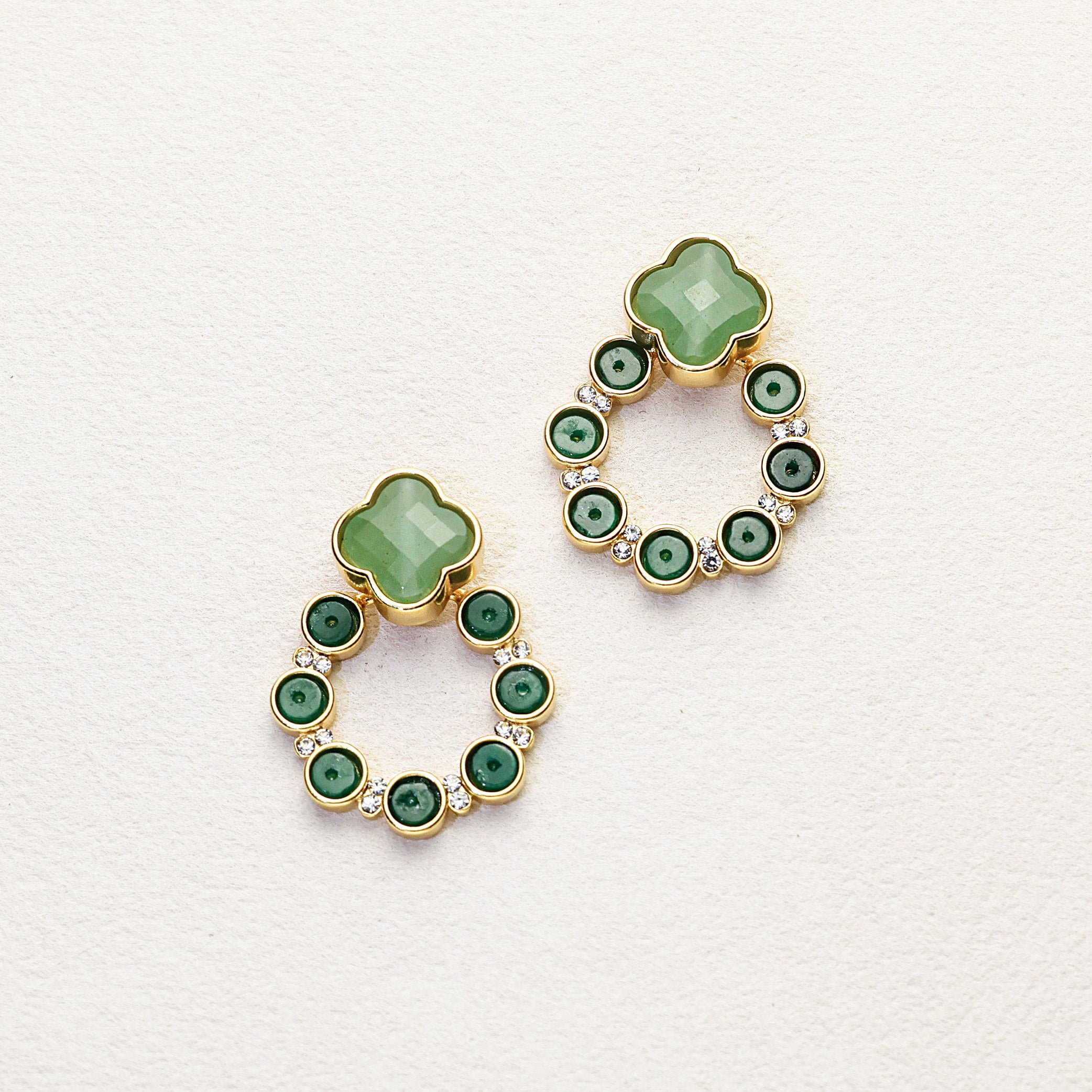 Clover Jade Openwork Earrings