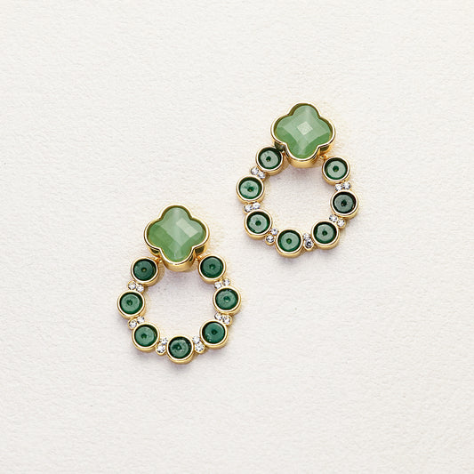 Clover Jade Openwork Earrings