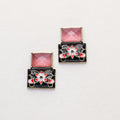 Pink Crystal Chinese Flower Earrings