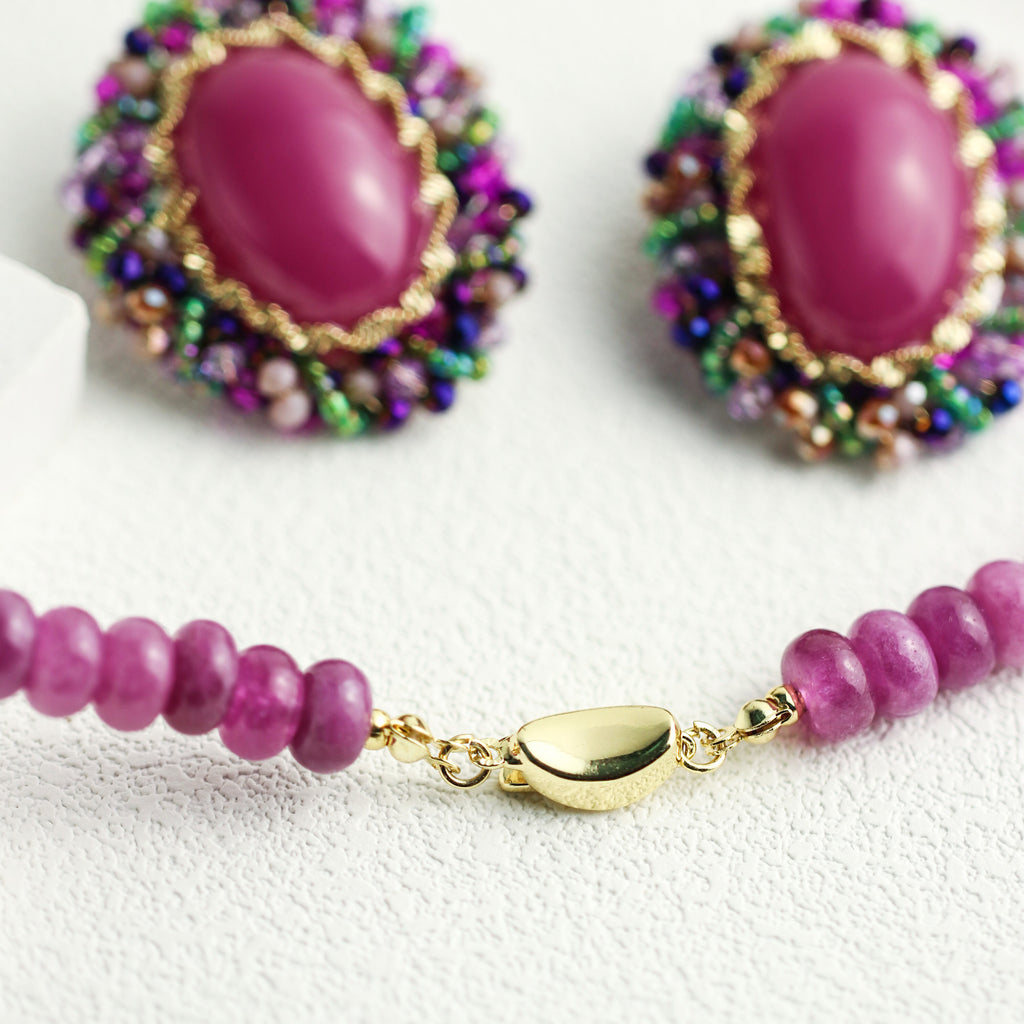 Violet Haze · Fuchsia Natural Stone Necklace