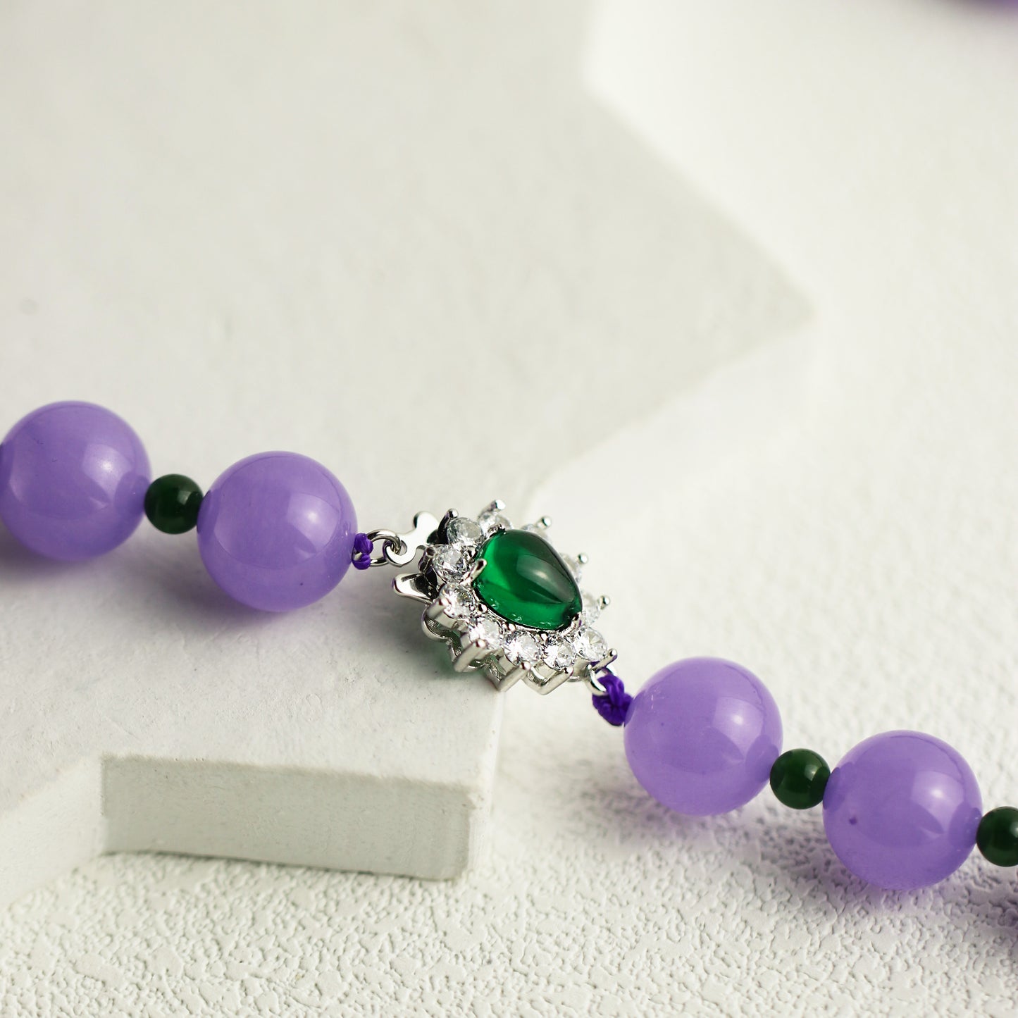 Violet Breeze · Purple & Green Agate Spacer Necklace