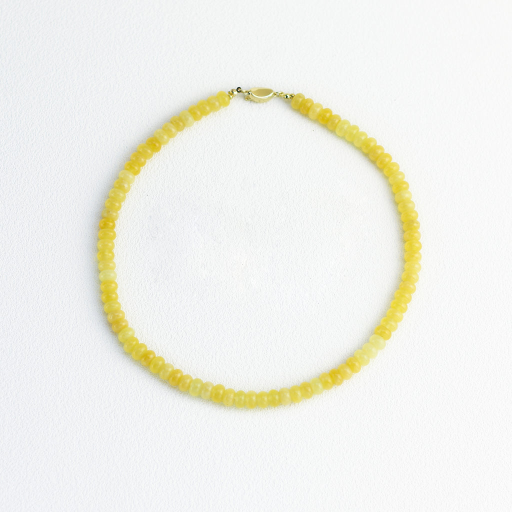 Dawn Wheat · Yellow Flat Bead Necklace