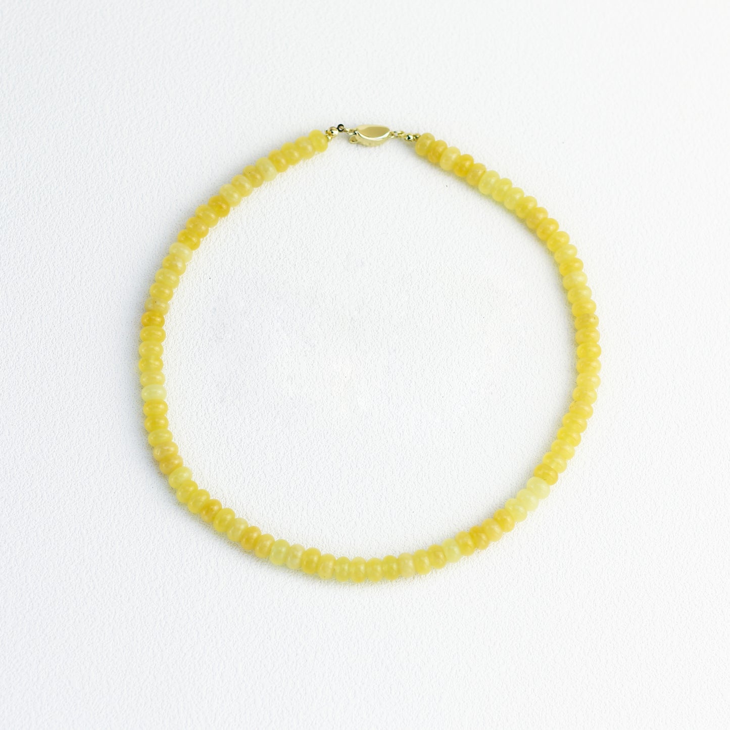 Dawn Wheat · Yellow Flat Bead Necklace