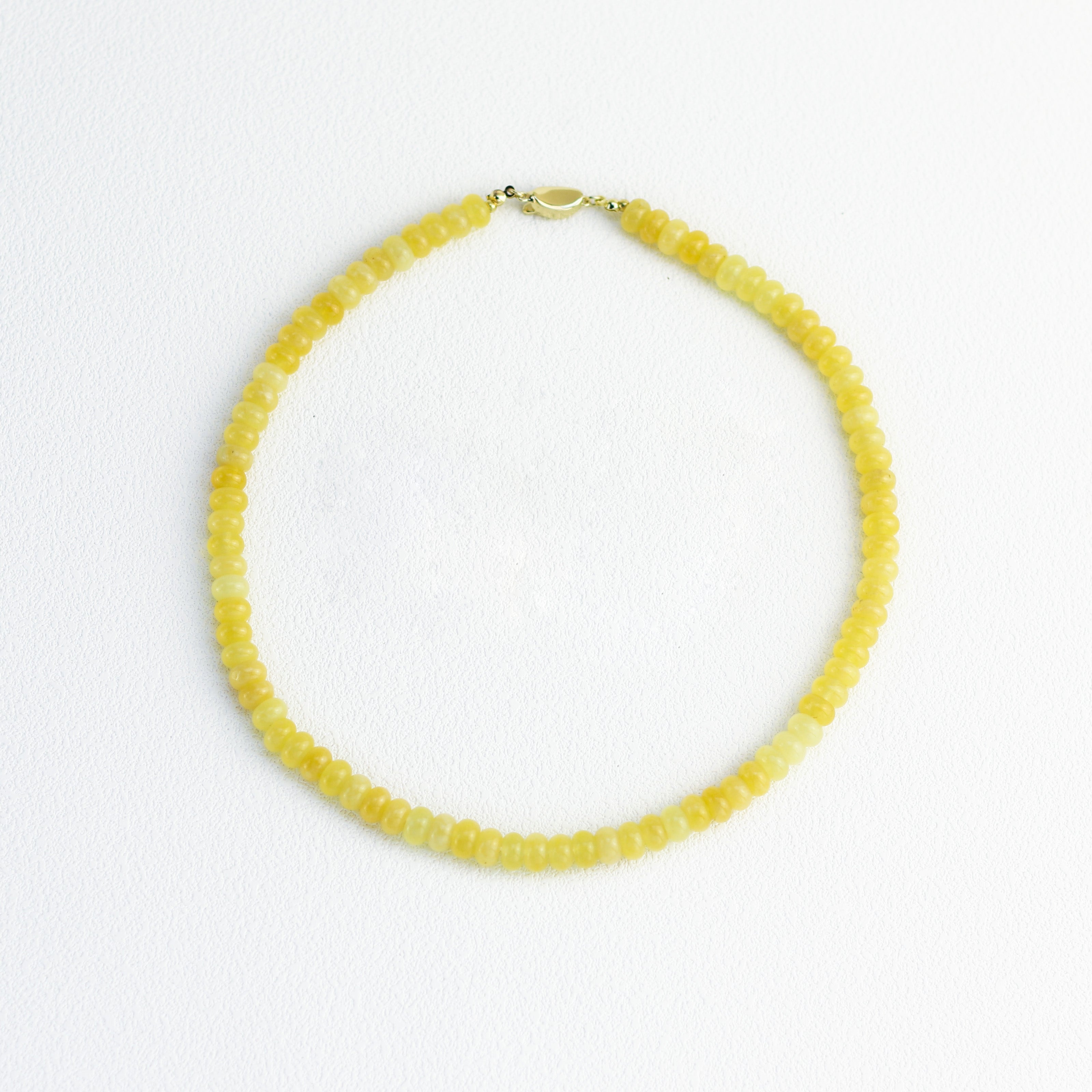 Dawn Wheat · Yellow Flat Bead Necklace