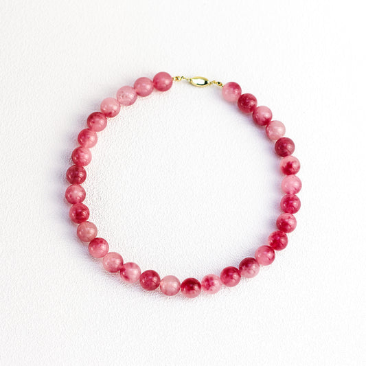 Red Float · Red Floral Agate Necklace
