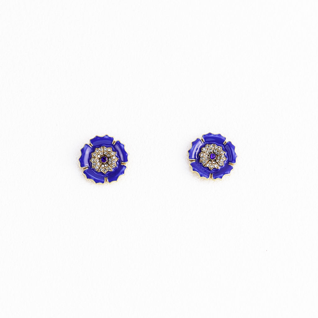 Sapphire Blue Flower Earrings