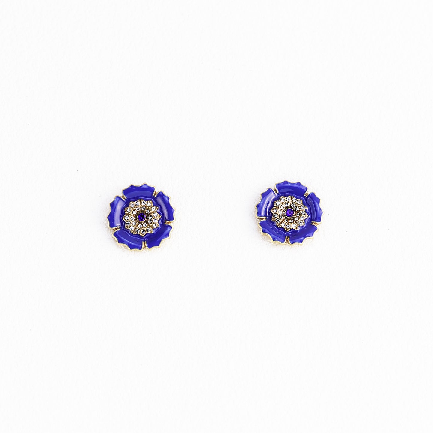 Sapphire Blue Flower Earrings