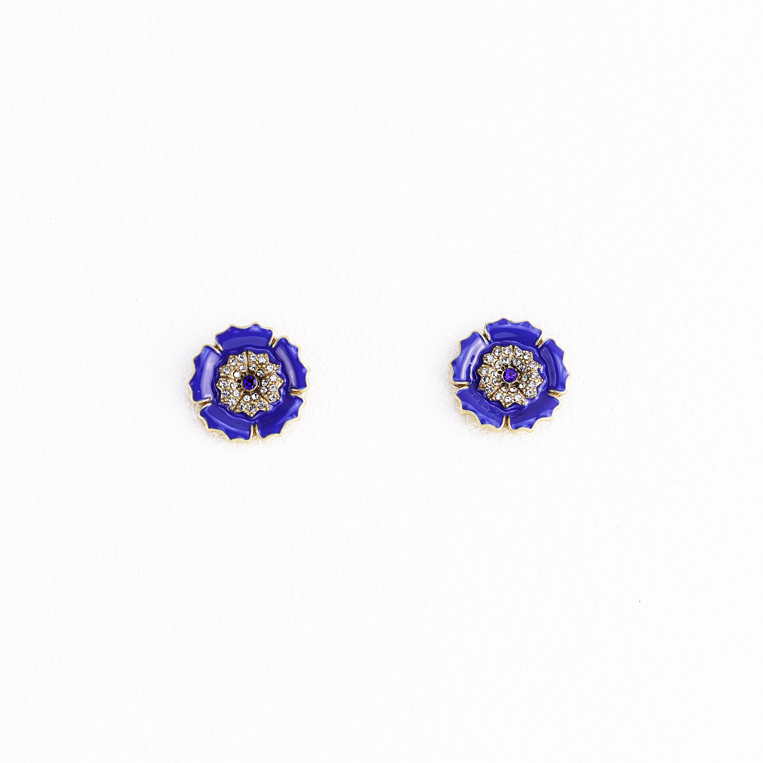 Sapphire Blue Flower Earrings