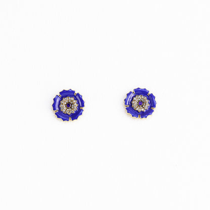 Sapphire Blue Flower Earrings